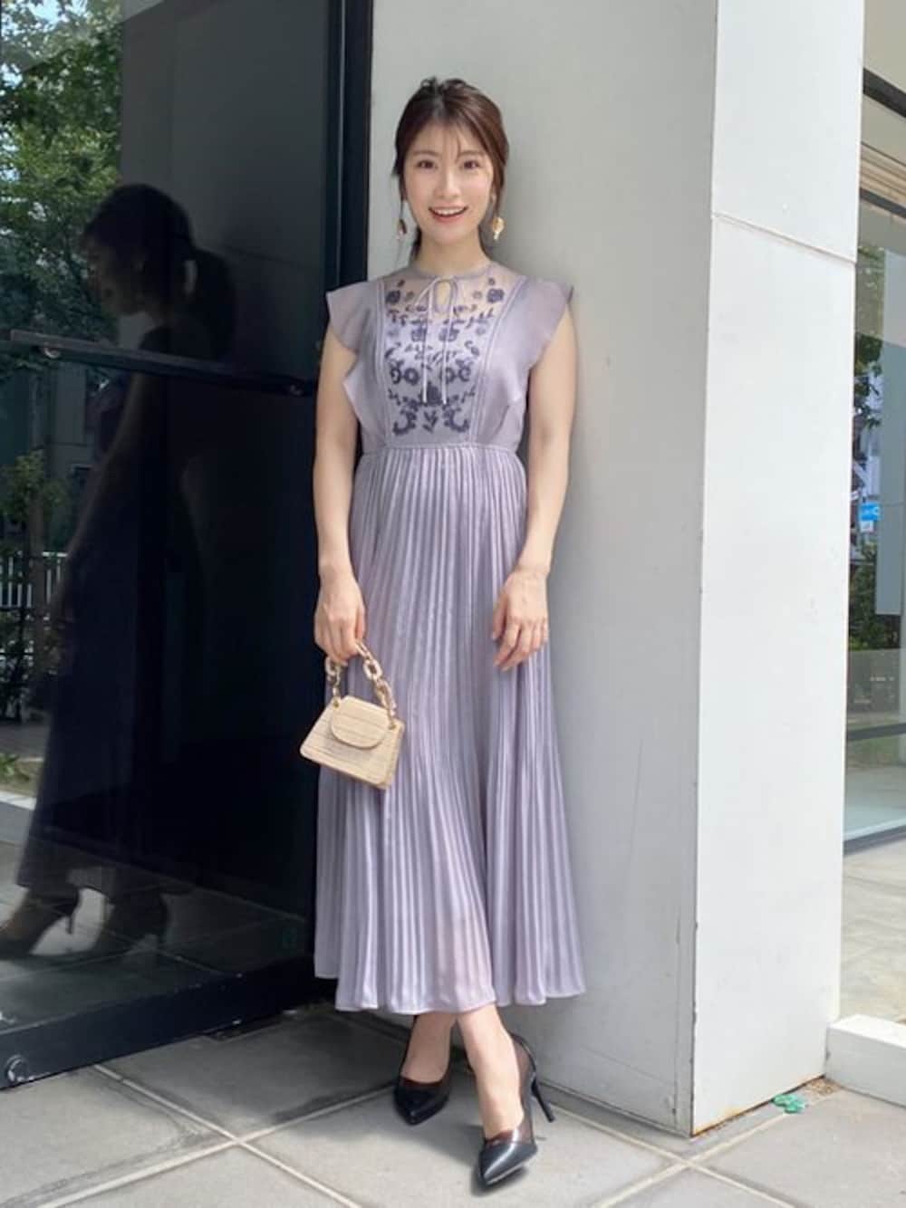 MERCURYDUO（マーキュリーデュオ）の「チュール刺繍×プリーツロング