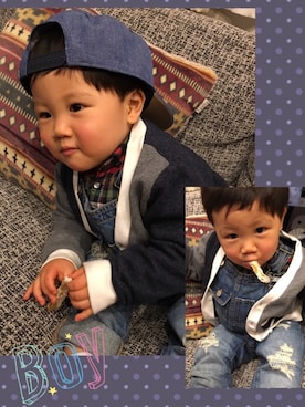 「アーノルドパーマー」｜「アイテム（オールインワン・サロペット）」を使った、cho-nan-boya☆☆さん（キッズ・90cm）の春コーディネート