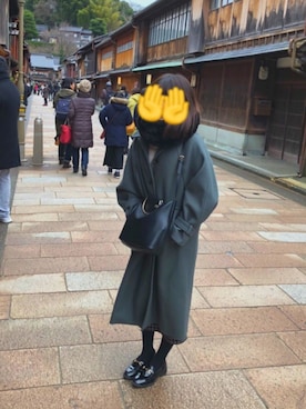 「アイテム（ステンカラーコート）」を使った、えび天さん（レディース・156cm・20代）の冬コーディネート