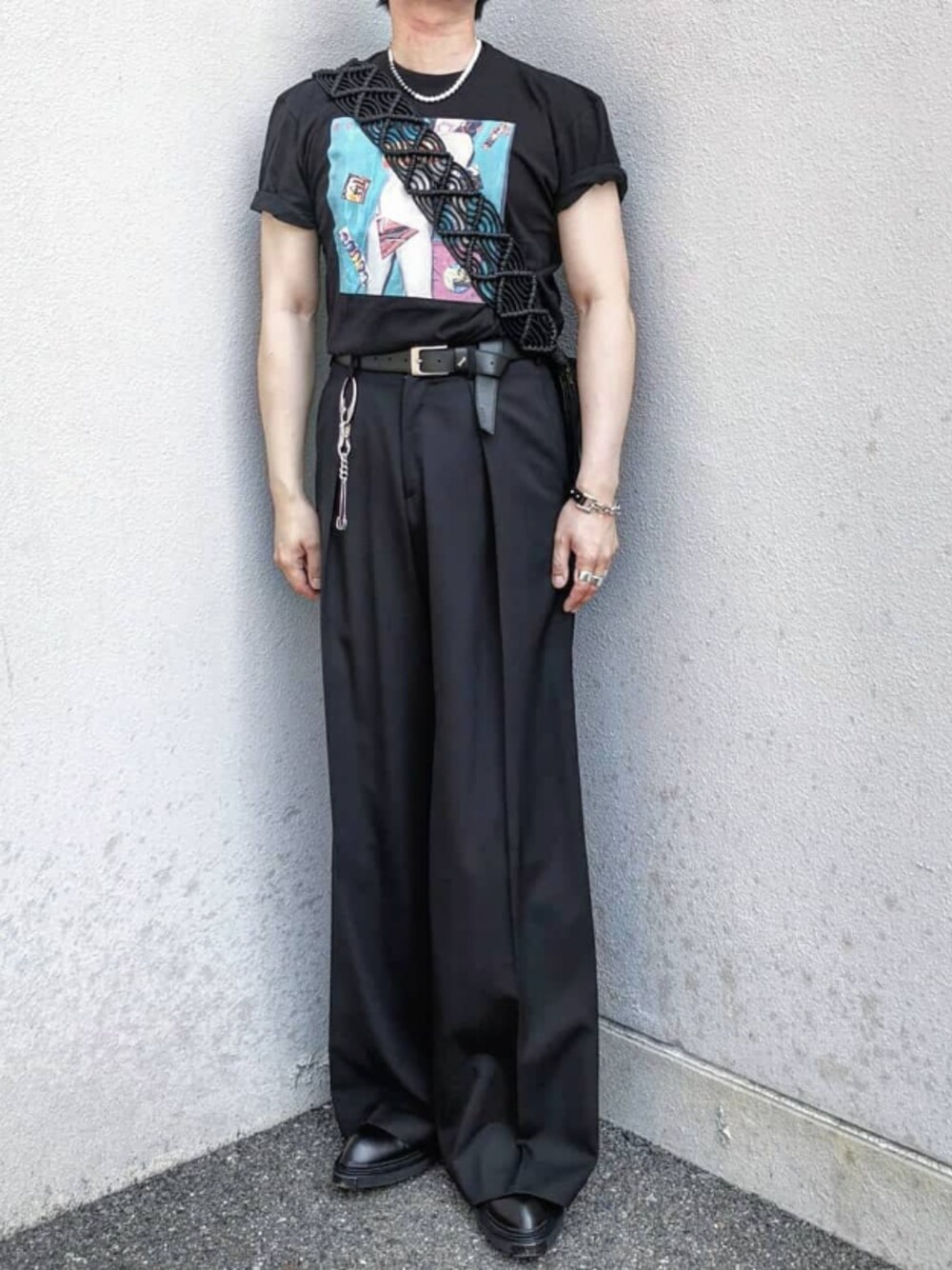 「ootd、outfit、sulvam、ADER error、MARNI、EYTYS」｜「sulvamのアイテム（スラックス、ブラック系）」を使った、ｾﾒﾝﾄさん（メンズ・189cm）の春コーディネートの1枚目の写真