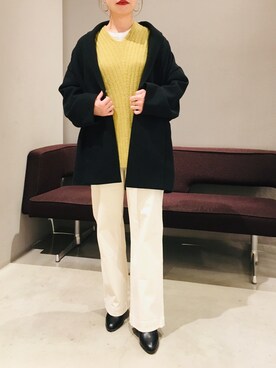 「コクーンコート」｜「アイテム（その他アウター）」を使った、AYAさん（レディース・158cm）の秋コーディネート