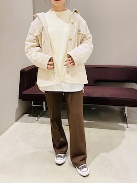 「JEANASIS（ジーナシス）のアイテム（リング）」を使った、AYAさん（レディース・158cm）の冬コーディネート