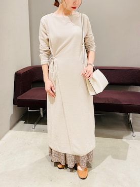 「スカーチョ」｜「アイテム（ワンピース/ドレス）」を使った、AYAさん（レディース・158cm）の冬コーディネート