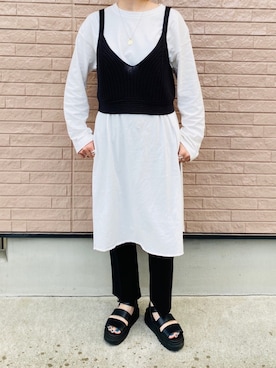 「JEANASIS（ジーナシス）のアイテム（リング）」を使った、AYAさん（レディース・158cm）の春コーディネート