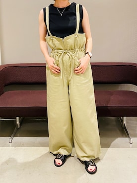 「ピスタチオ」｜「アイテム（サロペット/オーバーオール）」を使った、AYAさん（レディース・158cm）の春コーディネート