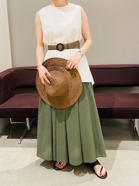 「JEANASIS（ジーナシス）のアイテム（リング）」を使った、AYAさん（レディース・158cm）の夏コーディネート