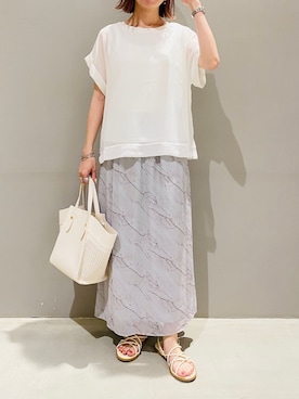 「LEPSIM（レプシィム）のアイテム（イヤリング）」を使った、AYAさん（レディース・158cm）の夏コーディネート