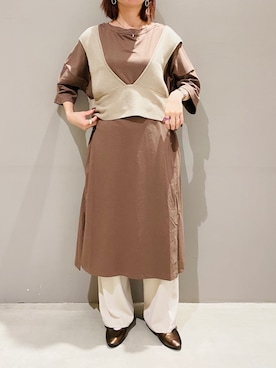 「JEANASIS（ジーナシス）のアイテム（リング）」を使った、AYAさん（レディース・158cm）の秋コーディネート