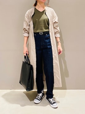 「LEPSIM（レプシィム）のアイテム（シャツワンピース）」を使った、AYAさん（レディース・158cm）の秋コーディネート