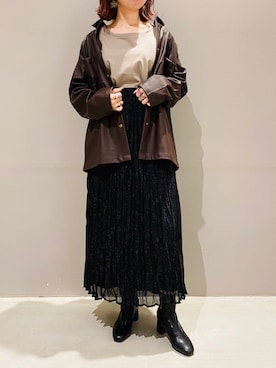 「JEANASIS（ジーナシス）のアイテム（リング）」を使った、AYAさん（レディース・158cm）の秋コーディネート