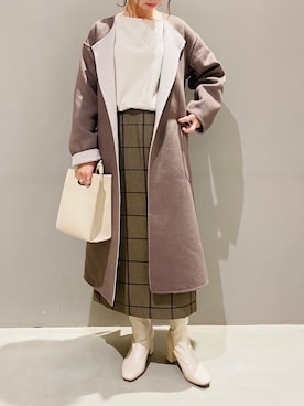 「HARE（ハレ）のアイテム（リング）」を使った、AYAさん（レディース・158cm）の秋コーディネート