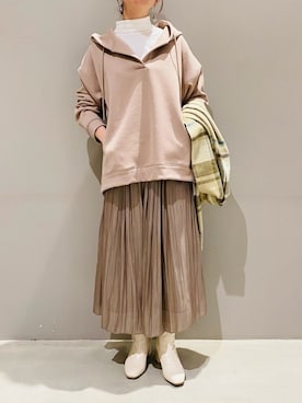 「スカーチョ」｜「アイテム（ブーツ）」を使った、AYAさん（レディース・158cm）の冬コーディネート