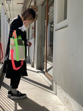 「100のアイテム（トートバッグ、その他）」を使った、comachiさん（レディース・163cm）の冬コーディネート