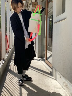 「100のアイテム（トートバッグ、その他）」を使った、comachiさん（レディース・163cm）の冬コーディネート