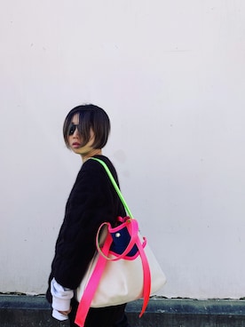 「100のアイテム（トートバッグ、その他）」を使った、comachiさん（レディース・163cm）の冬コーディネート