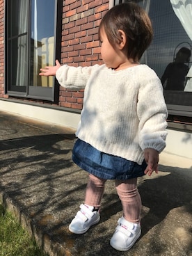 「お散歩」｜「アイテム（オールインワン・サロペット）」を使った、y___piiiさん（キッズ・80cm）の秋コーディネート