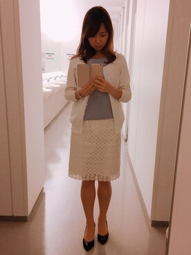 「アイテム（アンサンブル、パープル系）」を使った、Naoko さん（レディース・156cm）の春コーディネート