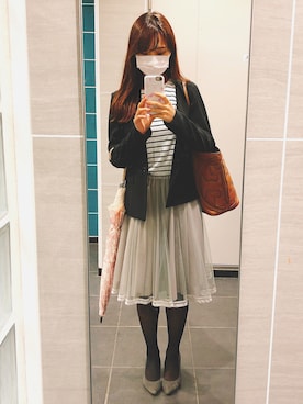 「ANAYI（アナイ）のアイテム（ノーカラージャケット）」を使った、Naoko さん（レディース・156cm）の秋コーディネート