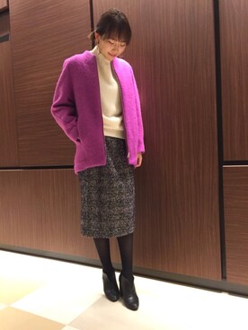 「ELENDEEK」｜「アイテム（ブルゾン）」を使った、ELENDEEK新宿ルミネ店さん（レディース・169cm）の冬コーディネート