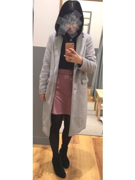 「骨格診断ストレート」｜「アイテム（チェスターコート）」を使った、mavelyさん（レディース・157cm）の冬コーディネート
