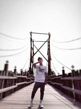 「adidas（アディダス）のアイテム（ソックス/靴下、ホワイト系）」を使った、山本さん（メンズ・170cm）の春コーディネート