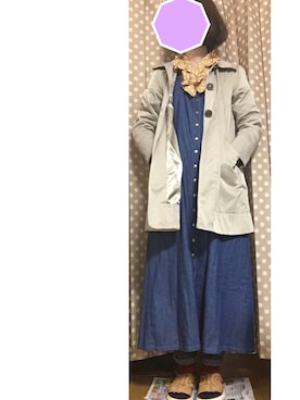 「PAGEBOY（ページボーイ）のアイテム（ステンカラーコート）」を使った、どれみさん（レディース・169cm）の春コーディネート