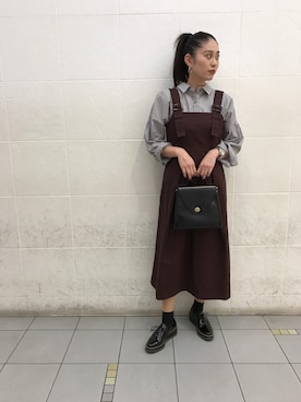 「UNRELISH（アンレリッシュ）のアイテム（シャツ/ブラウス）」を使った、UNRELISH　HEP FIVE店 STAFFさん（レディース・160cm）の秋コーディネート
