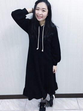 「PAZZO」｜「アイテム（ワンピース/ドレス）」を使った、Chiu Boboさん（レディース・165cm）の冬コーディネート