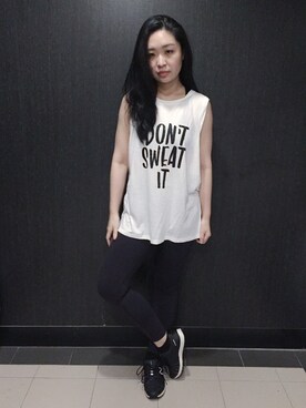 「workoutfit」｜「アイテム（トップス）」を使った、Chiu Boboさん（レディース・165cm）の春コーディネート