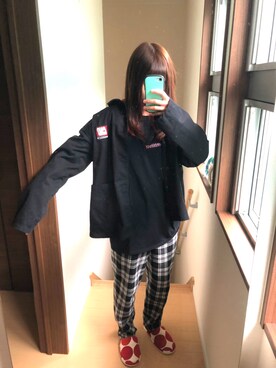 「L.H.P Private Brand（エルエイチピープライベートブランド）のA4A/エーフォーエー/ICECREAM GIRL LONGSLEEVE（Tシャツ/カットソー、ブラック系）」を使った、あめさんの春コーディネート