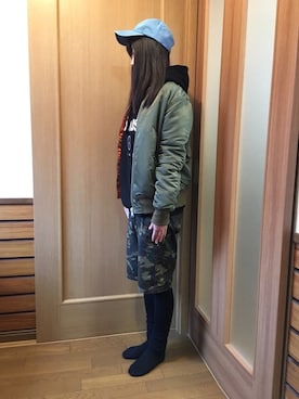 「UNITED ARROWS（ユナイテッドアローズ）のアイテム（MA-1）」を使った、あめさん（レディース・159cm）の春コーディネート