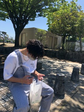 「８(eight)（エイト）のアイテム（オールインワン・サロペット）」を使った、HIROさん（メンズ・168cm）の夏コーディネート