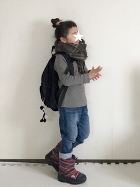 「こども ビームス（コドモビームス）のアイテム（スウェット）」を使った、sawanico◡̈⃝︎さん（キッズ・120cm）の冬コーディネート
