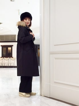 「OSMOSIS（オズモーシス）のアイテム（モッズコート）」を使った、OSMOSIS大分 ORIEさん（レディース・169cm）の冬コーディネート