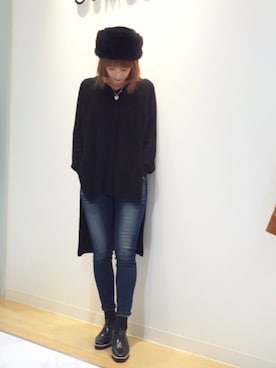 「OSMOSIS（オズモーシス）のアイテム」を使った、OSMOSIS大分 ORIEさん（レディース・169cm）の冬コーディネート