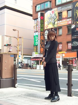 「OSMOSIS（オズモーシス）のシフォンレイヤードジャケット（テーラードジャケット）」を使った、OSMOSIS大分 ORIEさん（レディース・169cm）の冬コーディネート