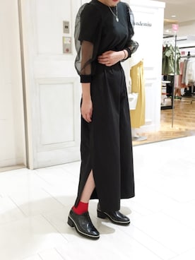 「OSMOSIS（オズモーシス）のサイドラップパンツ（その他パンツ）」を使った、OSMOSIS大分 ORIEさん（レディース・169cm）の夏コーディネート