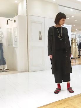 「OSMOSIS（オズモーシス）のアイテム（シャツワンピース）」を使った、OSMOSIS大分 ORIEさん（レディース・169cm）の春コーディネート