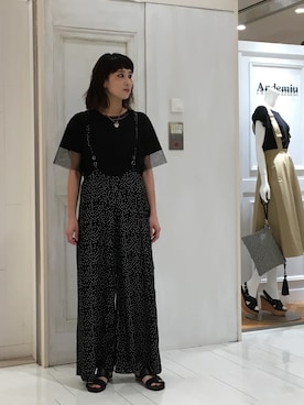 「OSMOSIS（オズモーシス）のアイテム（オールインワン・サロペット）」を使った、OSMOSIS大分 ORIEさん（レディース・169cm）の夏コーディネート
