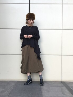 「ニツト」｜OSMOSIS大分 ORIEさん（レディース・169cm）の冬コーディネート