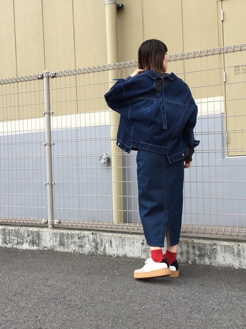 オズモーシス　ハイウエストデニムペンシルスカート OSMOSIS（オズモーシス）ハイウエストデニムペンシル
