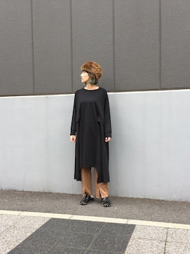 「outfit」｜「アイテム（ワンピース/ドレス）」を使った、OSMOSIS大分 ORIEさん（レディース・169cm）の冬コーディネート