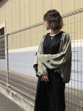 「OSMOSIS（オズモーシス）のアイテム（ブルゾン）」を使った、OSMOSIS大分 ORIEさん（レディース・170cm）の春コーディネート