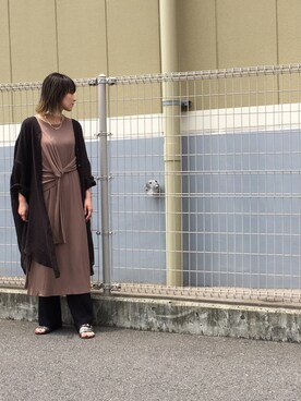 「OSMOSIS（オズモーシス）のアイテム（シャツワンピース）」を使った、OSMOSIS大分 ORIEさん（レディース・170cm）の夏コーディネート