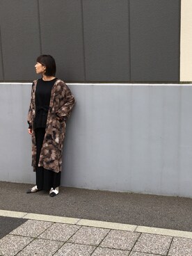 「OSMOSIS（オズモーシス）のアイテム（シャツワンピース）」を使った、OSMOSIS大分 ORIEさん（レディース・170cm）の秋コーディネート