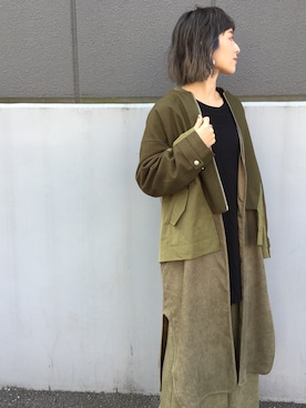 「OSMOSIS（オズモーシス）のアイテム（ジャケット/アウター）」を使った、OSMOSIS大分 ORIEさん（レディース・170cm）の冬コーディネート