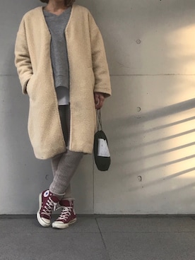 「KAMILI（カミリ）のアイテム（その他アウター）」を使った、KAMILi tomoko ogawaさん（レディース・157cm）の冬コーディネート