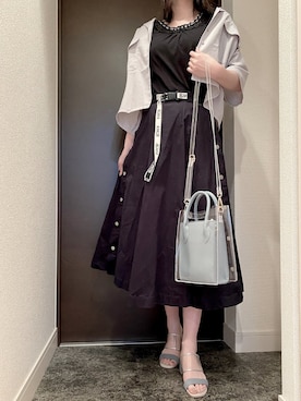 「ANDGEEBEE（アンジービー）のアイテム（スカート）」を使った、あまねさん（レディース・159cm）の夏コーディネート