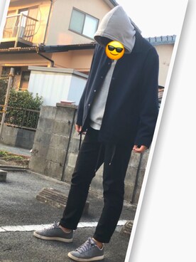 「Right-on（ライトオン）のアイテム（ナイロンジャケット）」を使った、しゅーきさん（メンズ・178cm）の冬コーディネート