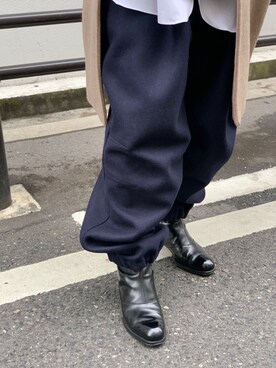 「HED MAYNER（ヘドメイナー）のアイテム（パンツ）」を使った、づまさん（メンズ・175cm）の冬コーディネート